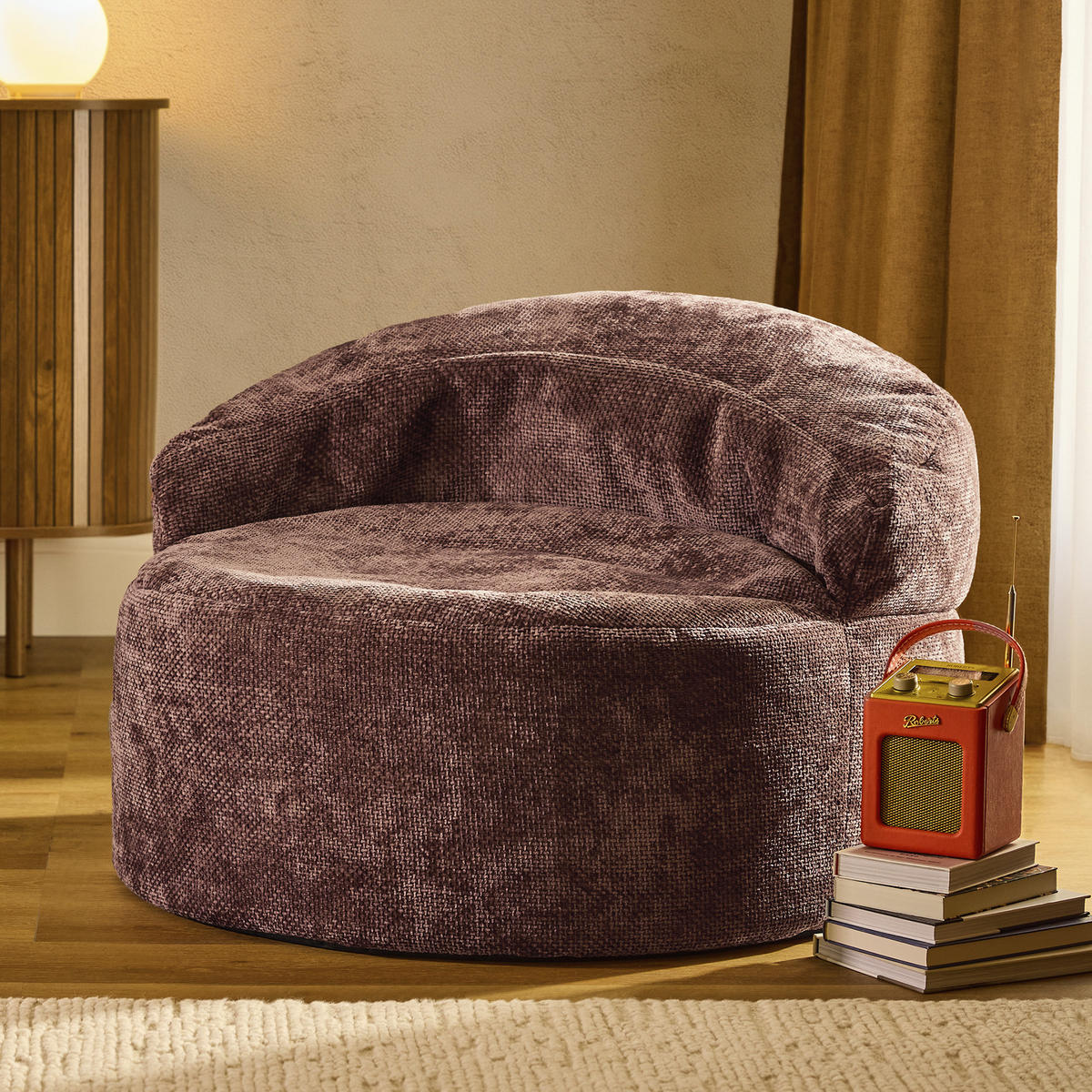 SITZSACK aus Chenille Orb - Bordeaux, Textil (86/61/86cm) - icon