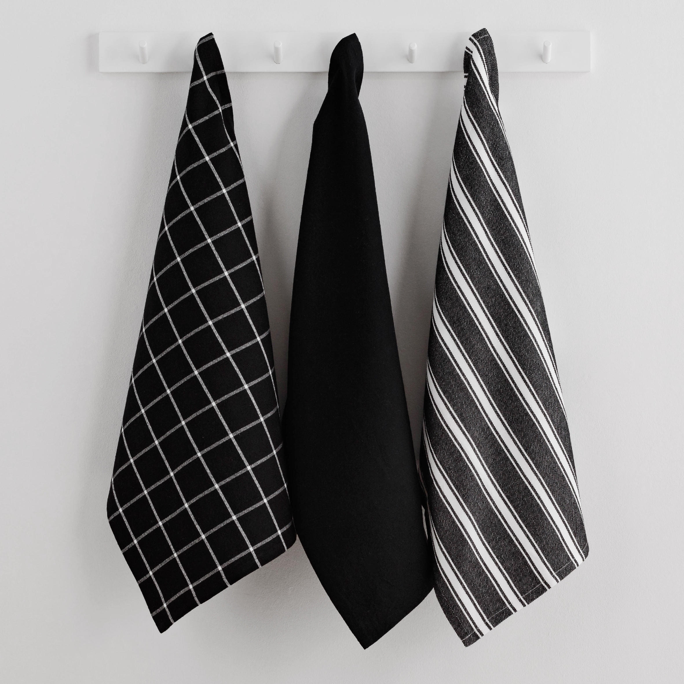 GESCHIRRTUCH-SET Trio - Schwarz, Textil (40/60cm) - home&you
