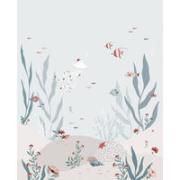VLIESTAPETE Ocean Field, Leben unter Wasser 2m x 2.48m, Blau - Hellblau, Papier (248/200cm) - Lilipinso