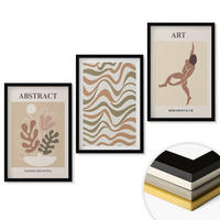 WANDBILDER 3er-Set - 40x60 cm Schwarzer Rahmen - Matisse Boho abstrakte Muster - Schwarz, Kunststoff (40/60cm) - ArtPrintCave