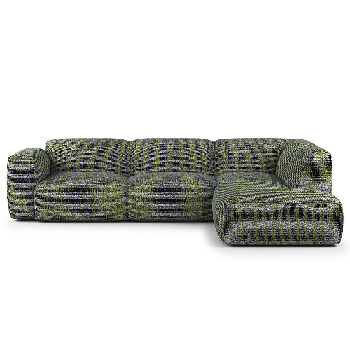 3-SITZER ECKSOFA mit Recamiere - Schwarz/Grün, Kunststoff/Textil (295/231cm) - home24
