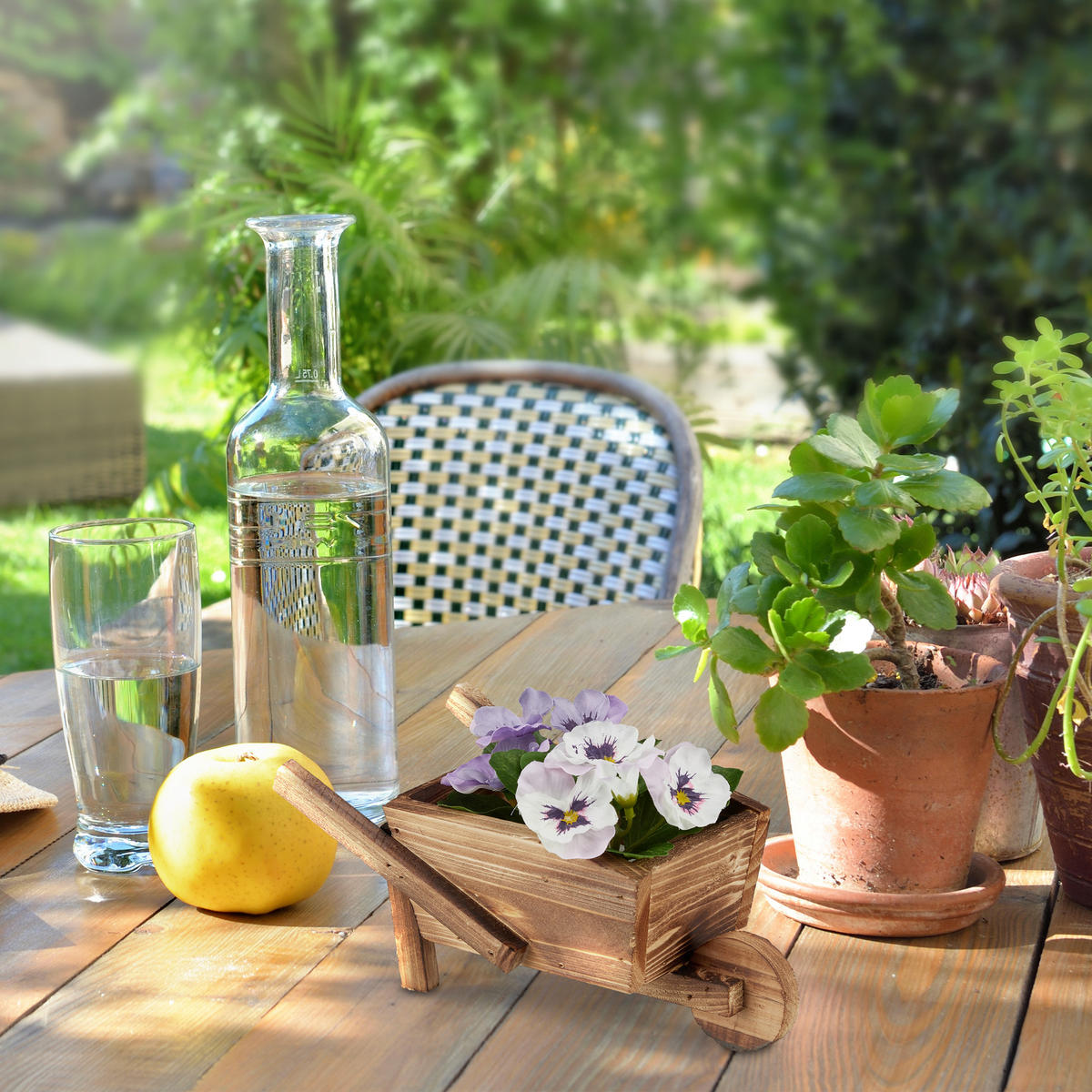 2xPFLANZSCHUBKARRE - Braun, Holz (22/10/12cm) - Relaxdays