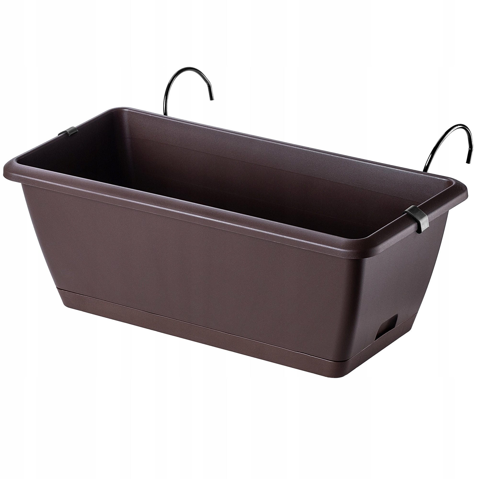 BALKONKASTEN 40 cm mit Griffen, Braun - Braun, Kunststoff (19/40cm) - KADAX