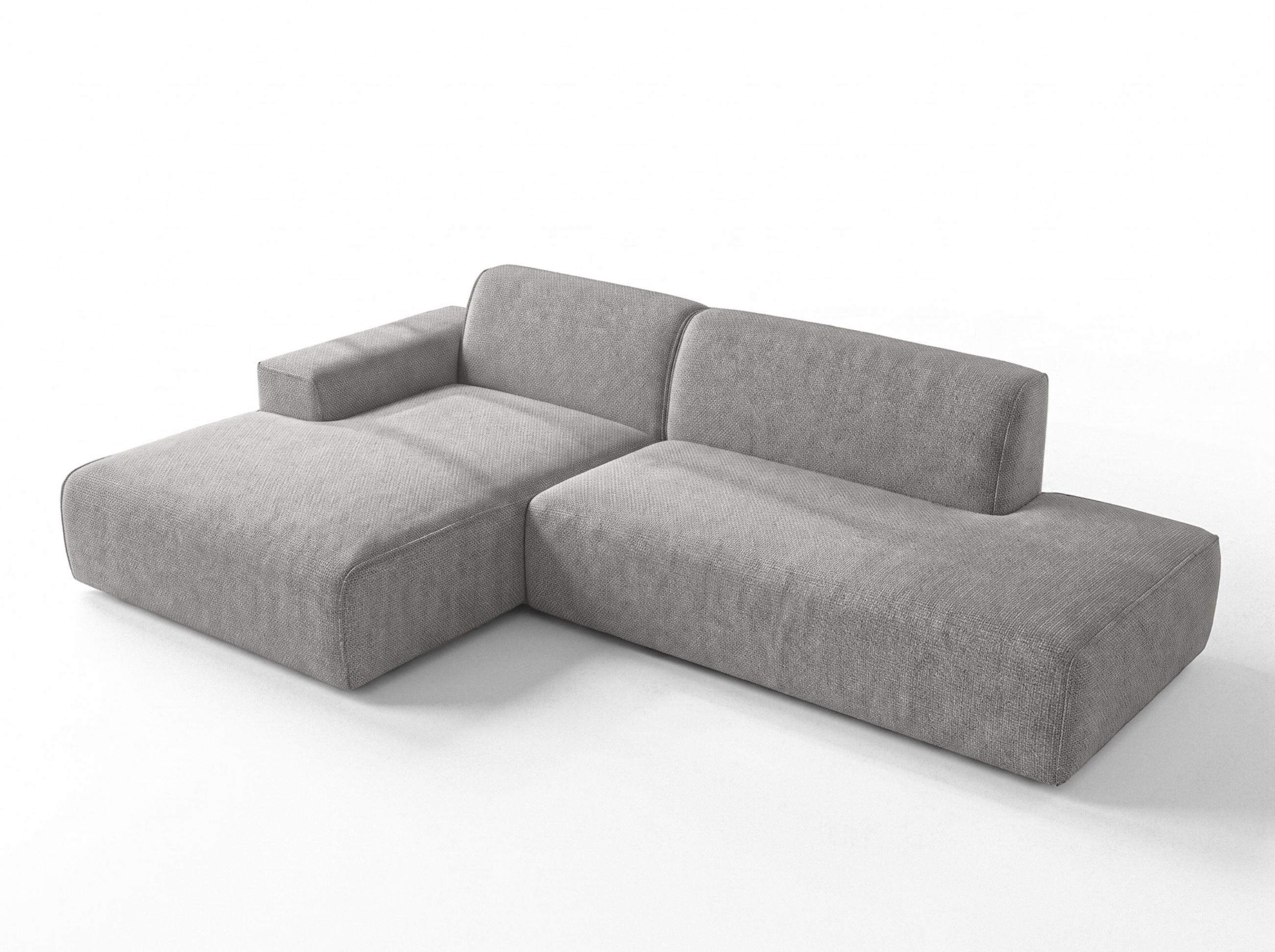 ECKSOFA L Form Didim Duo Hellgrau 288/162/80 cm – stilvolle kleine Eckcouch Links - Hellgrau/Schwarz, Kunststoff/Textil (288/162cm) - AX Living