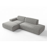 ECKSOFA L Form Didim Duo Hellgrau 288/162/80 cm – stilvolle kleine Eckcouch Links - Hellgrau/Schwarz, Kunststoff/Textil (288/162cm) - AX Living