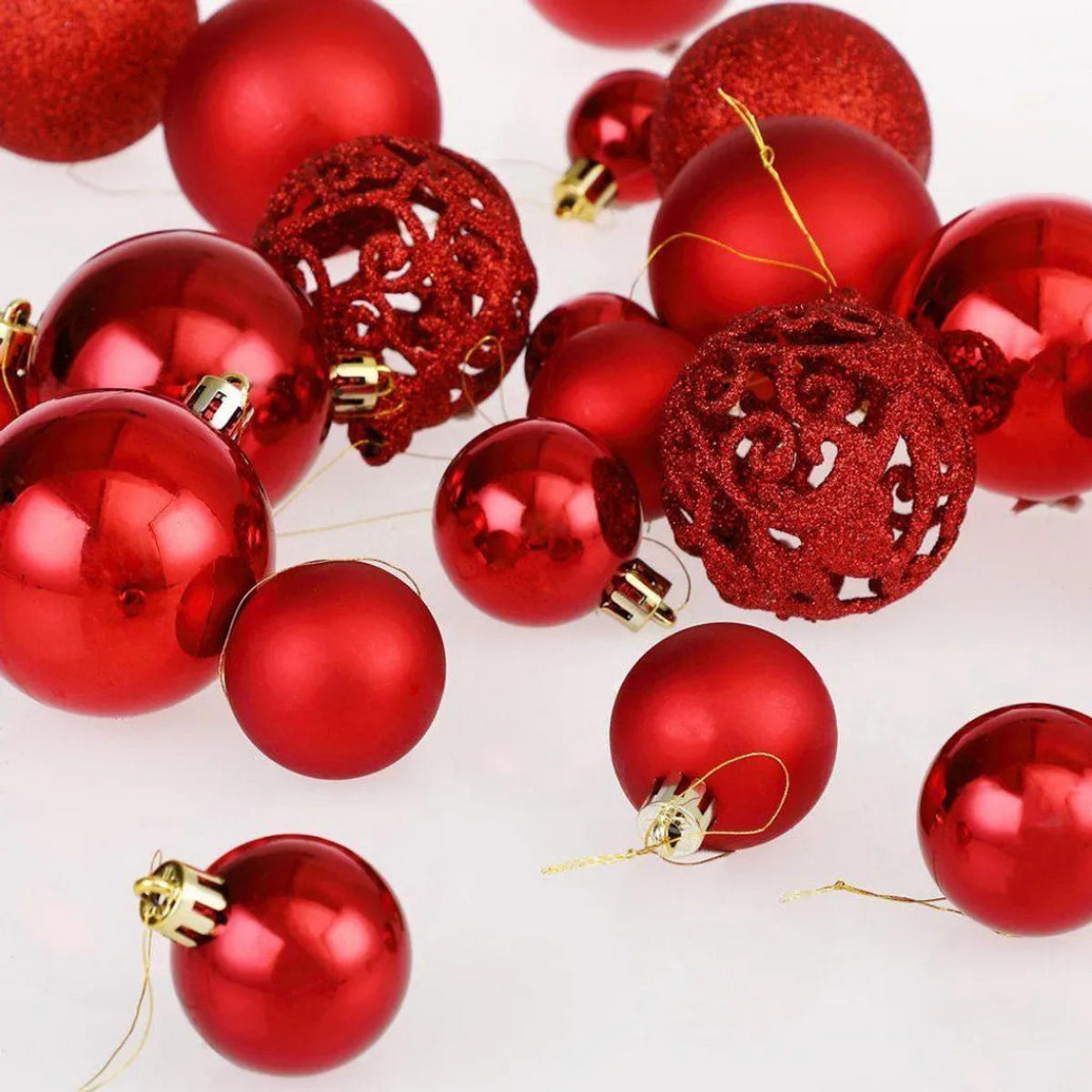 WEIHNACHTSKUGELN 100-tlg Rot - Rot, Kunststoff (30/18/30cm) - JUNG