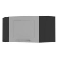 ECKHÄNGESCHRANK Kvantum W10/60/36 Dust Grey Matt / Schwarz Matt 60 / 60 / 36cm - Schwarz/Grau, Holz/Holzwerkstoff (60/36/60cm) - Feldmann-Wohnen