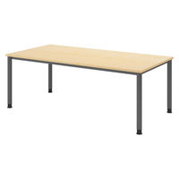SCHREIBTISCH Serie-H Gestell: Graphit 100/200/74 cm in Ahornfarben - Ahornfarben, Holzwerkstoff (100/200/74cm) - bümö