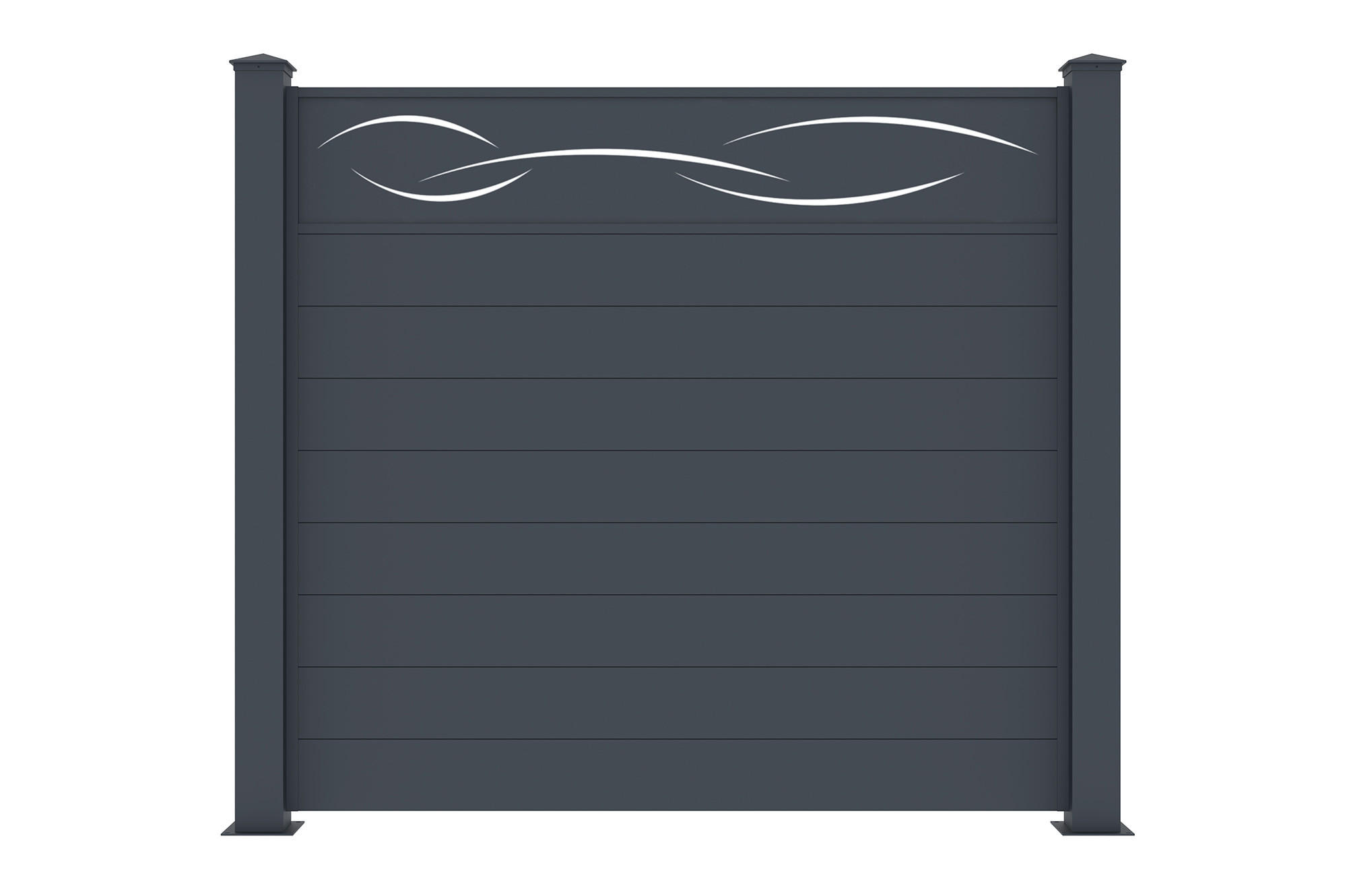 SICHTSCHUTZZAUN 3er-Set Life grau 1,9m H.170cm aluminium - Grau, Metall (567/166cm) - Casanoov