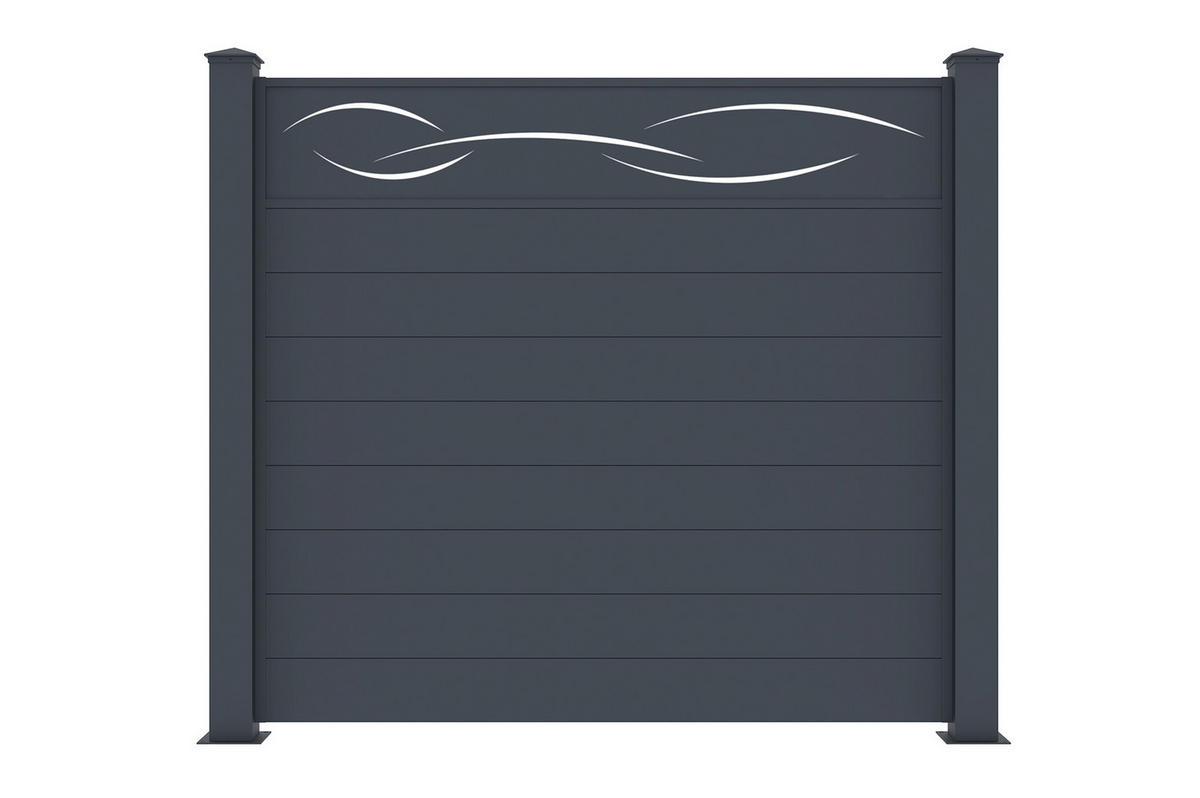 SICHTSCHUTZZAUN 5er-Set Life grau 1,9m H.170cm aluminium - Grau, Metall (945/166cm) - Casanoov