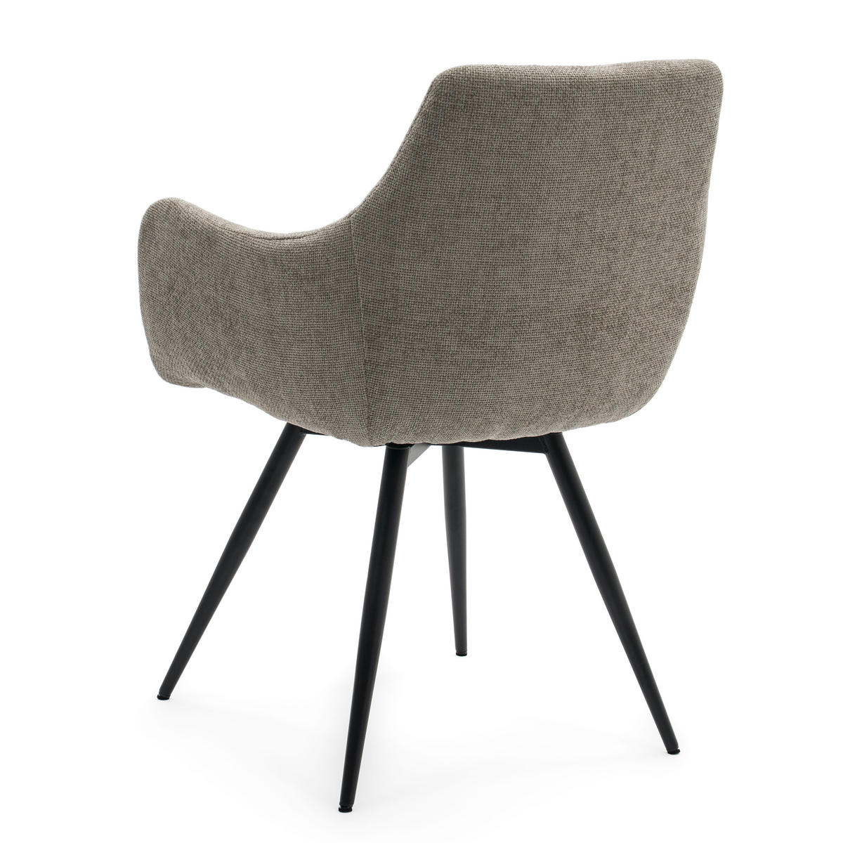 STUHL LUGANO drehbar gepolsterter mit Steppung - beige - Chenille - Beige/Schwarz, Textil/Metall (58/84/59cm) - NEW HOME