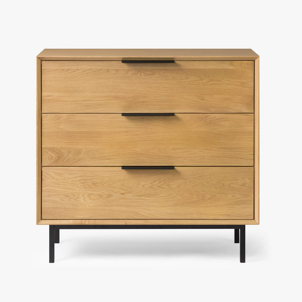 KOMMODE Bergen, Natur Massiveiche - Beige, Holz (85/80/43cm) - WOODEK