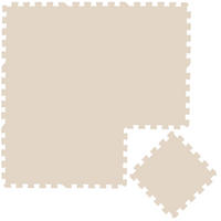 SPIELMATTE ab Null - 90/90/1 cm Puzzlematte Beige - Beige, Kunststoff (30/30cm) - Littletom