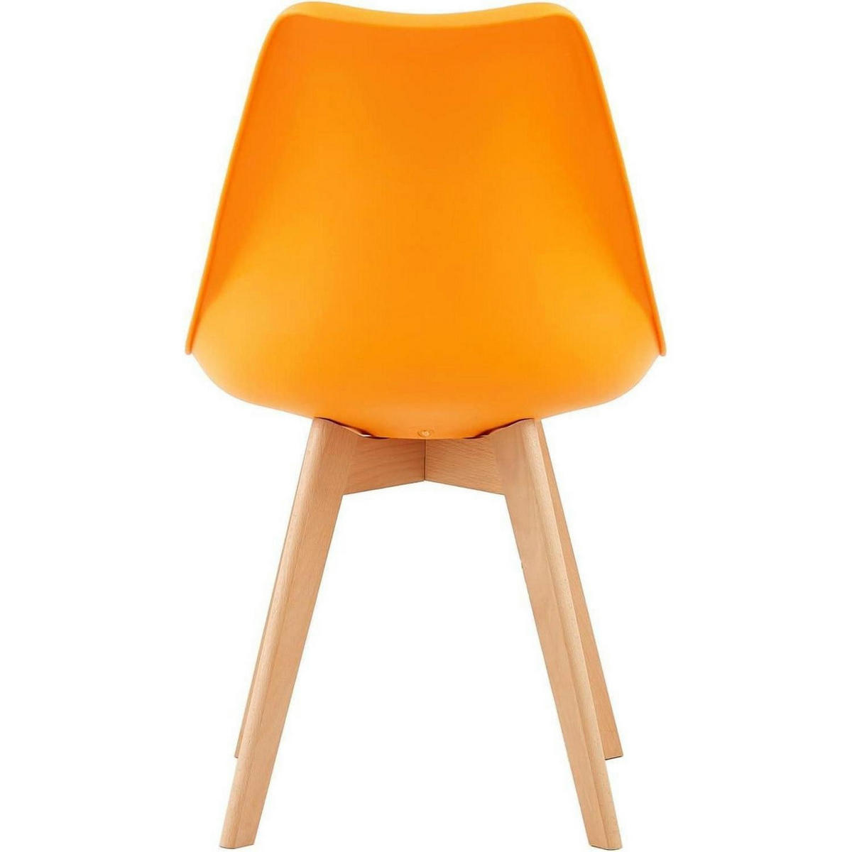 ESSZIMMERSTUHL 4er Set Orange mit Holzbeinen - Orange, Kunststoff (41/82/47.5cm)