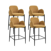 BARHOCKER 4er Set mit Armlehne Chenille Gelb - Gelb, Textil (50/90/49cm)