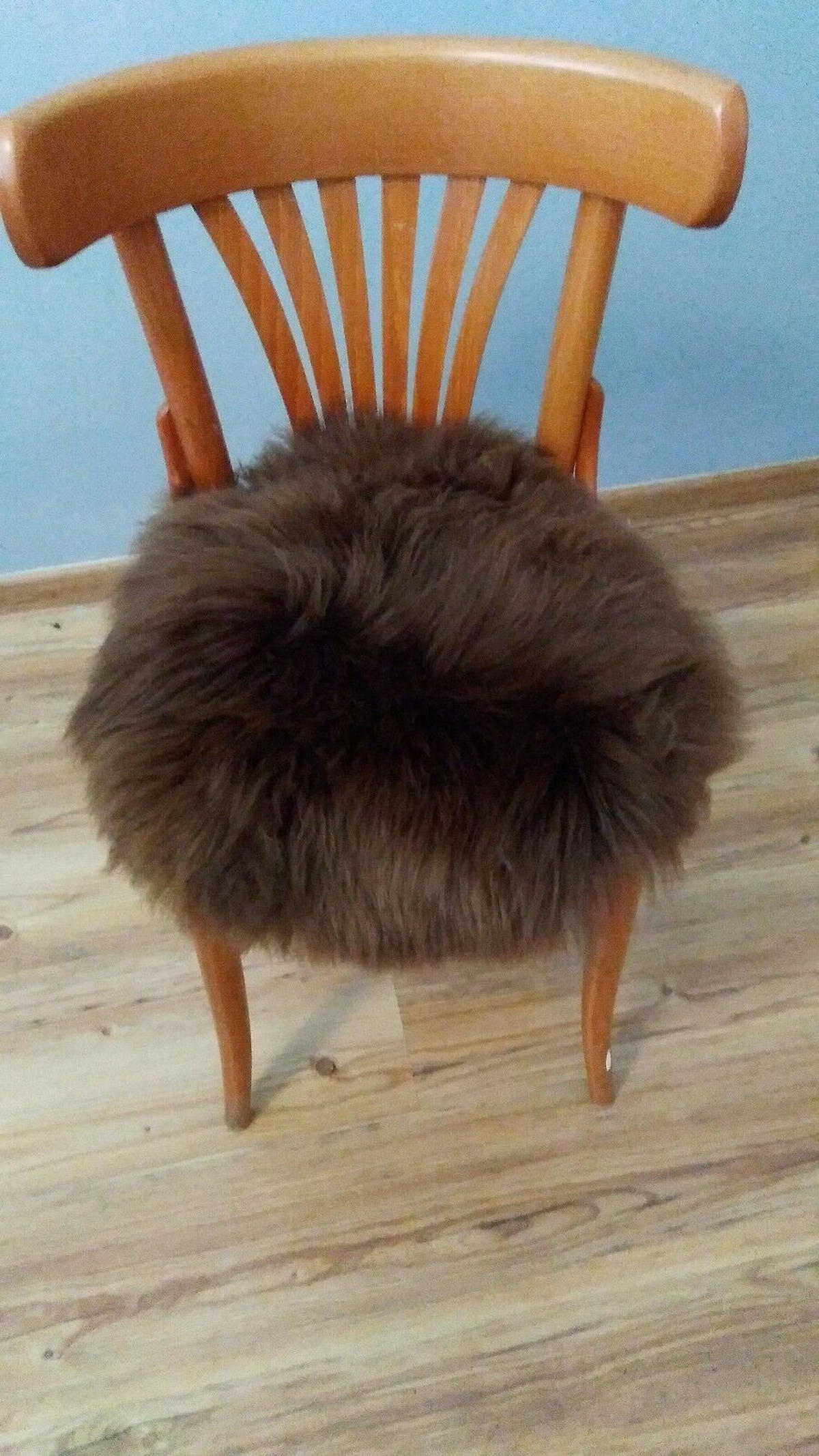 SITZKISSEN Schaffell rund 40 cm Weiß Braun Grau - Braun, Fell (40/40cm) - Provellus