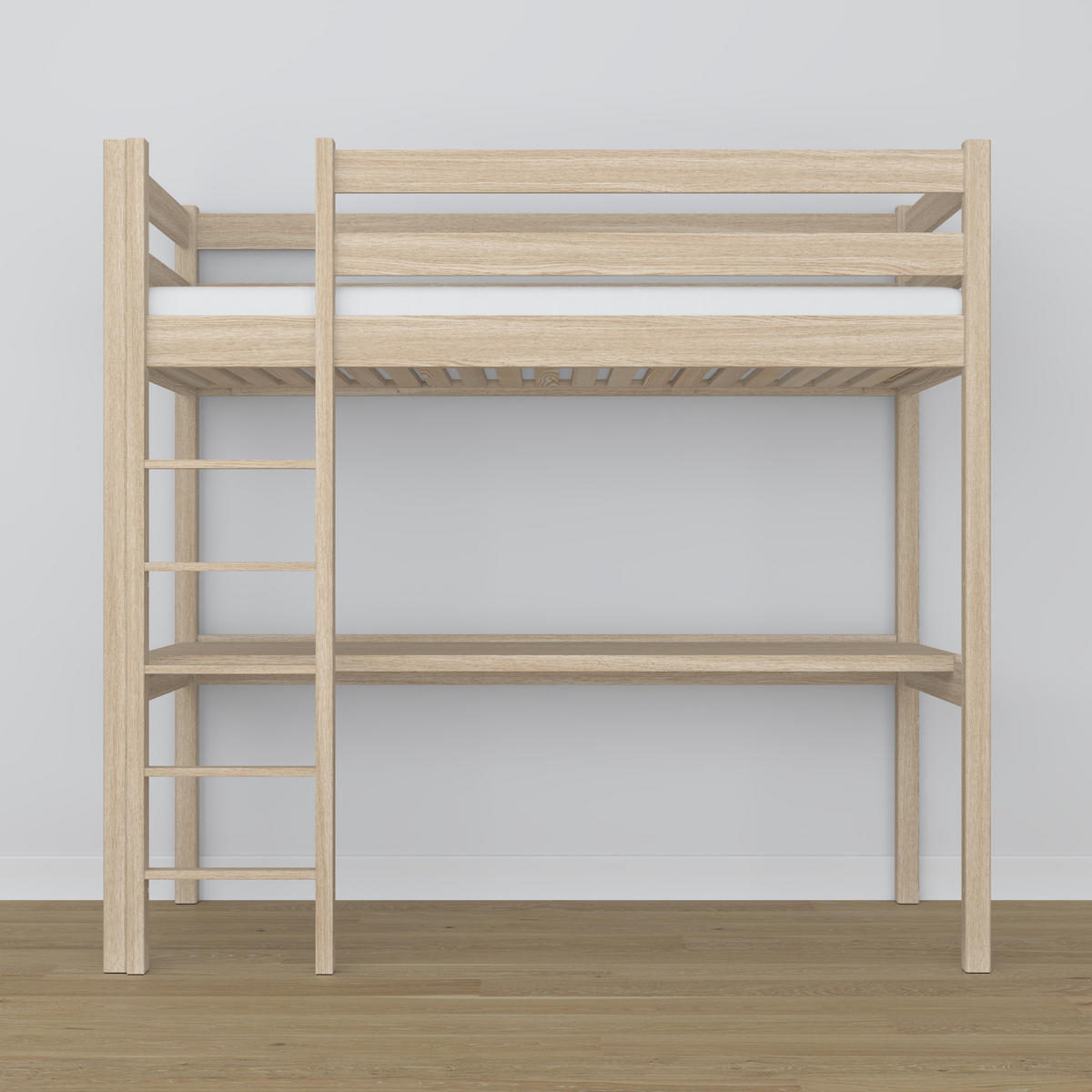 HOCHBETT N05 mit Schreibtisch Sonoma Eiche 100/190 - Sonoma Eiche, Naturmaterialien/Holz (100/190cm) - N-Wood