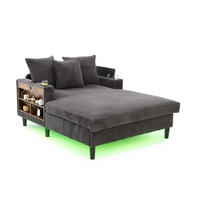 RELAXLIEGE XXL Polsterliege,Relaxsessel,Cord,Dunkelgrau - Grau, Textil (129/70/170cm) - LVHOM