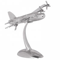 DEKOFIGUR Flugzeugpropeller Aluminium Silber 42x30 cm handgefertigt - Silberfarben, Metall (42/42/30cm) - KADIMA DESIGN