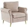 SESSEL Samtstoff Beige Vietas - Beige, Textil/Metall (85/90/67cm) - Beliani