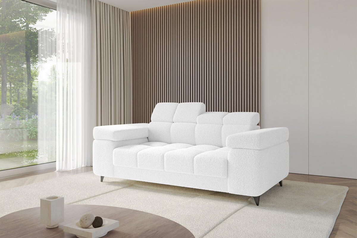 SOFA 2-Sitzer LORD-S1 194x97x90 cm Weiß Bouclé - Weiß, Holzwerkstoff/Textil (194/90/97cm) - ALTDECOR