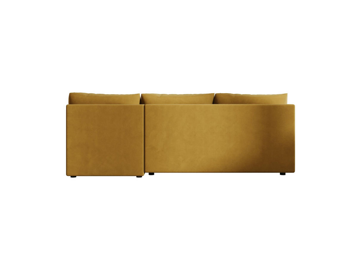ECKSOFA MOS L BIS Itaka 33 Rechts mit Schlaffunktion - Currygelb, Textil (220/143cm) - Bedante