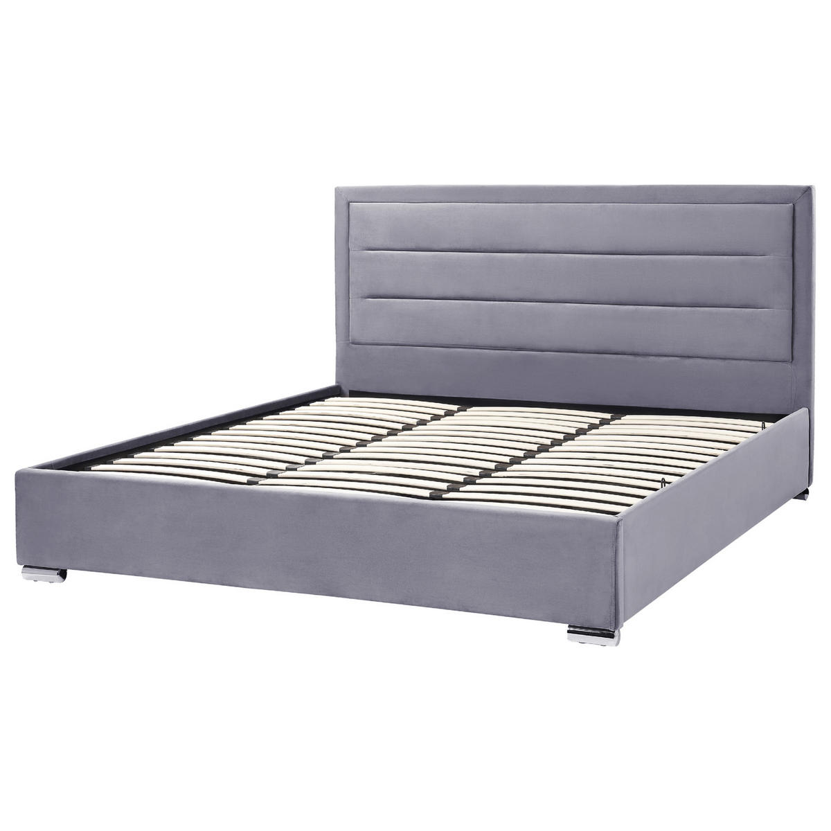 POLSTERBETT 180/200 cm Grau Rouen - Dunkelgrau, Textil (180/200cm) - Beliani