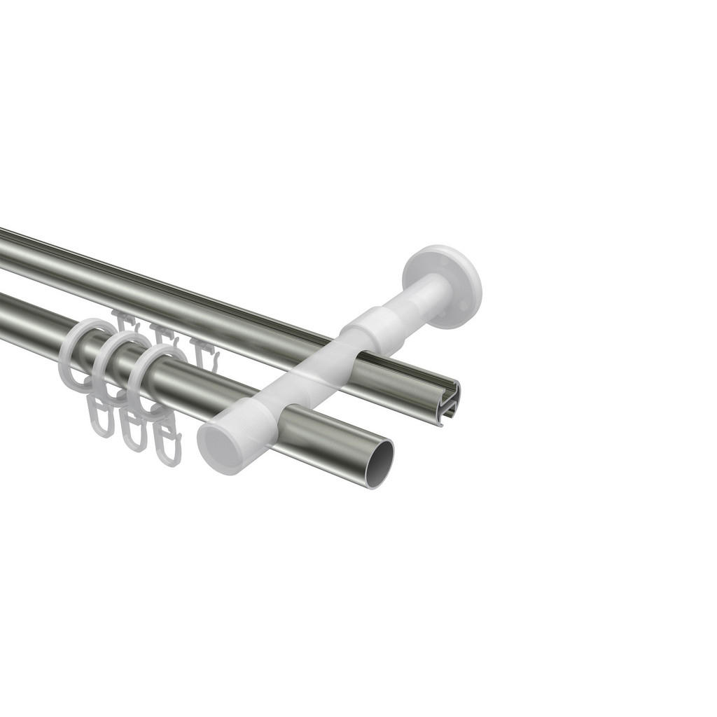 Thumbnail - Interdeco Rundrohr-Innenlauf-Gardinenstangen-Set, Edelstahl, Silber, Metall, 140 cm, Wohntextilien, Gardinen & Vorhänge,...