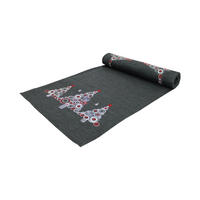 TISCHLÄUFER Weihnachten 40/170 cm Weihnachtsbaum bestickte Leinenoptik - Anthrazit, Textil (40/170cm) - TiborTex