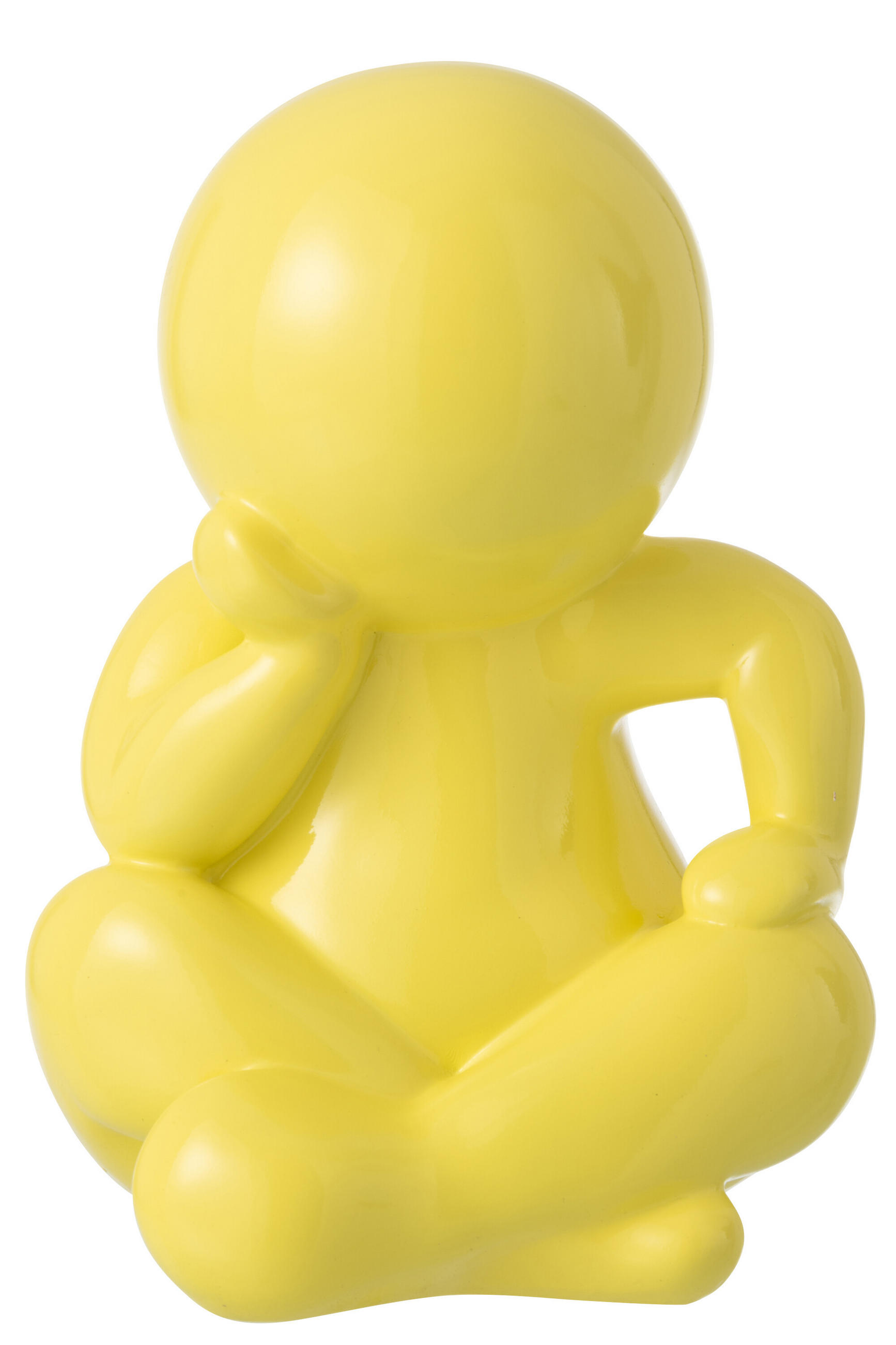 FIGUR MARCEL Gelb - Gelb, Glas/Naturmaterialien (22.5/35.5/25cm) - J-Line