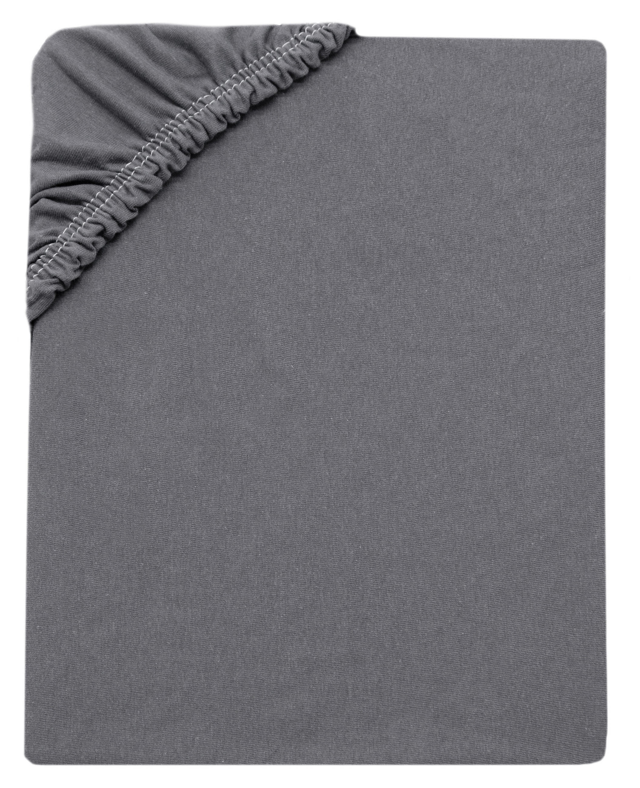 SPANNBETTLAKEN, 100x200 cm, 100% Baumwolle, Grau - Dunkelgrau, Textil (100/200cm) - Zollner