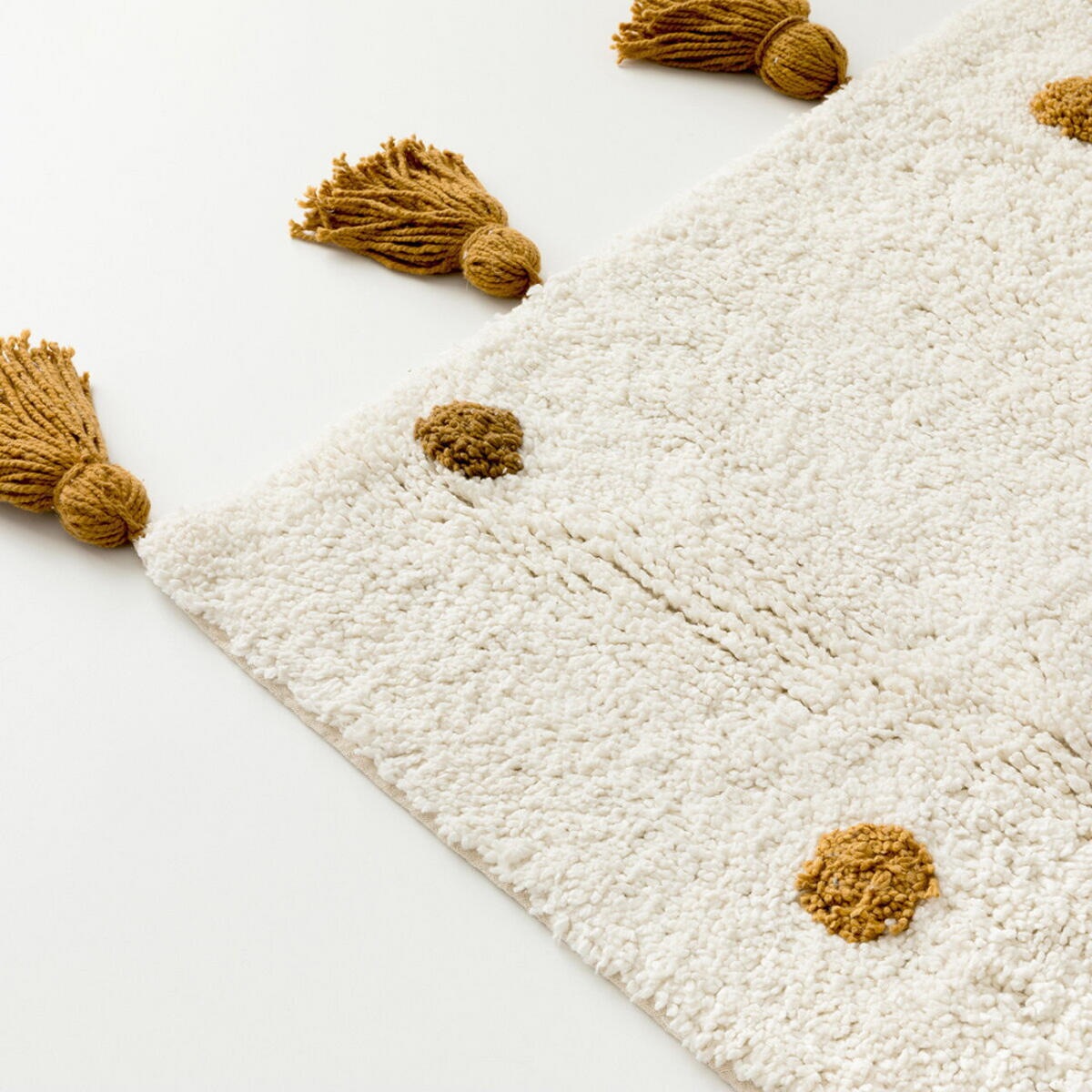 TEPPICH Little-dots Senf 100 cm x 150 cm - Dunkelgelb, Textil (100/150cm) - Kenay Home