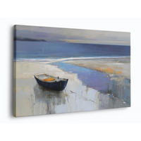 LEINWANDBILD 70x50 cm Strand blau Bild Wohnzimmer - Beige, Textil (70/50cm) - artissimo