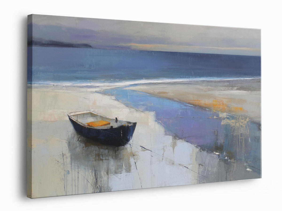 LEINWANDBILD 70x50 cm Strand blau Bild Wohnzimmer - Beige, Textil (70/50cm) - artissimo