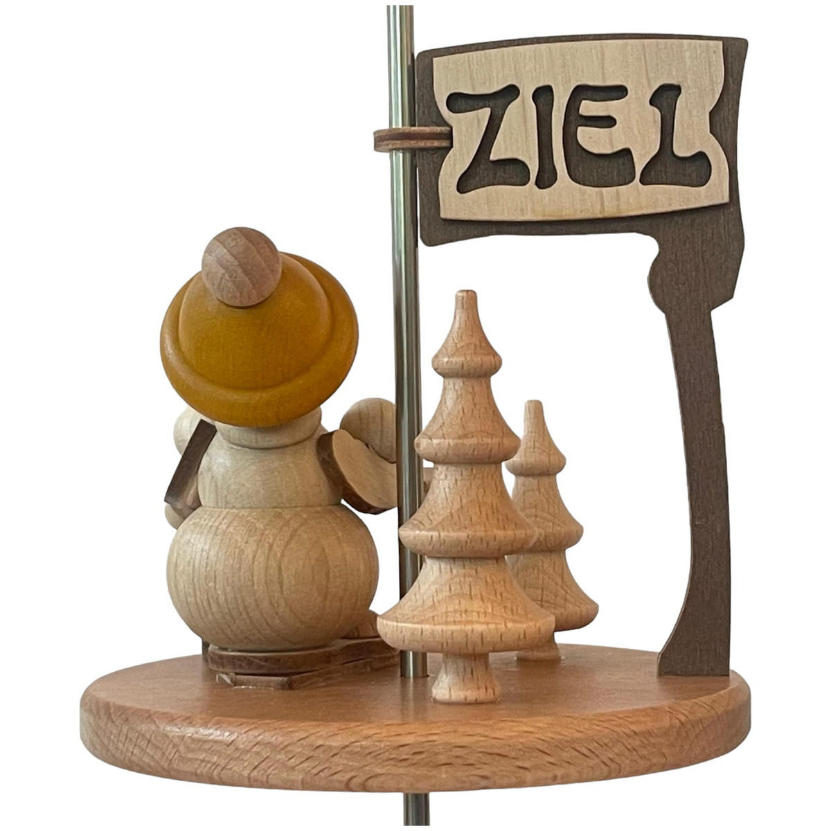 PYRAMIDE 2-stöckig Segel Schneemänner für 6 Teelichter 44/37/48 cm - Multicolor, Holz (37/48/44cm)