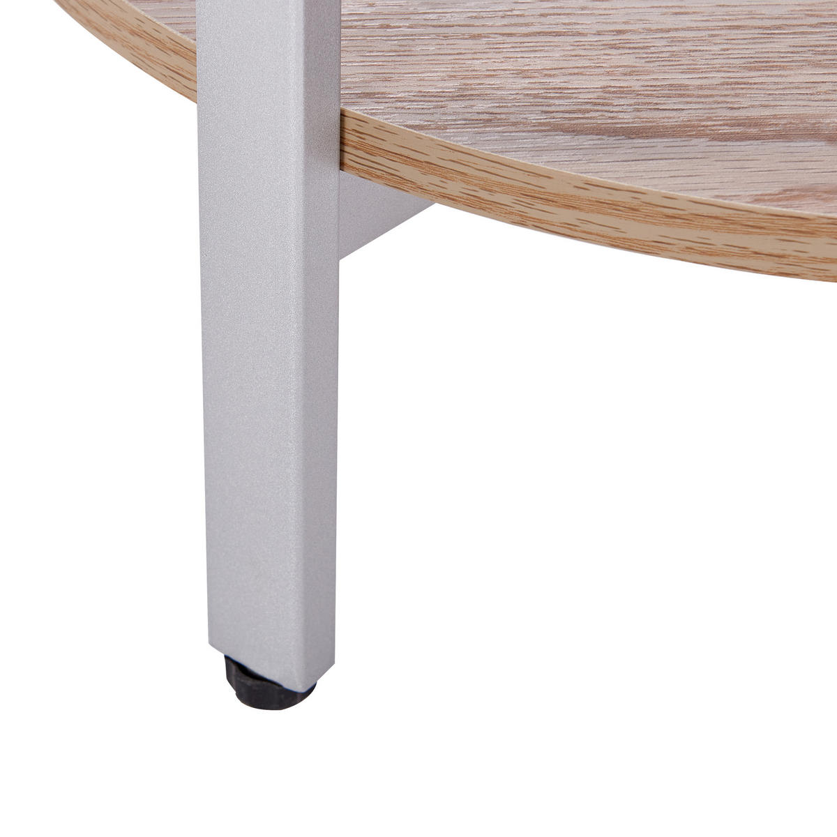 BEISTELLTISCH Silber/Heller Holzfarbton Lovell - Hellbraun/Silberfarben, Metall (50/50/55cm) - Beliani