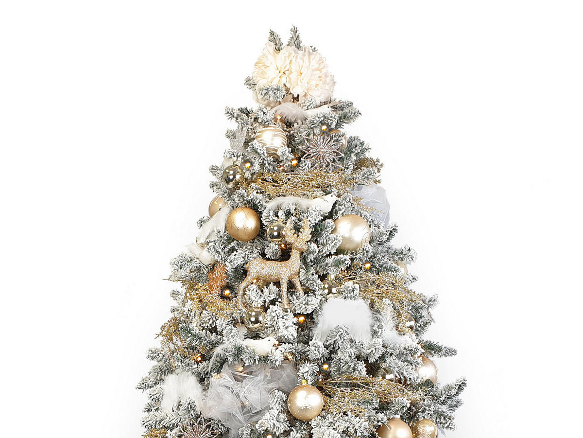 LAALU CHRISTBAUMKUGEL-SET 6 Stück: Dekorationen rund Creme Mix 10 cm - Creme, Glas (0.01/1/0.01cm) - LAALU