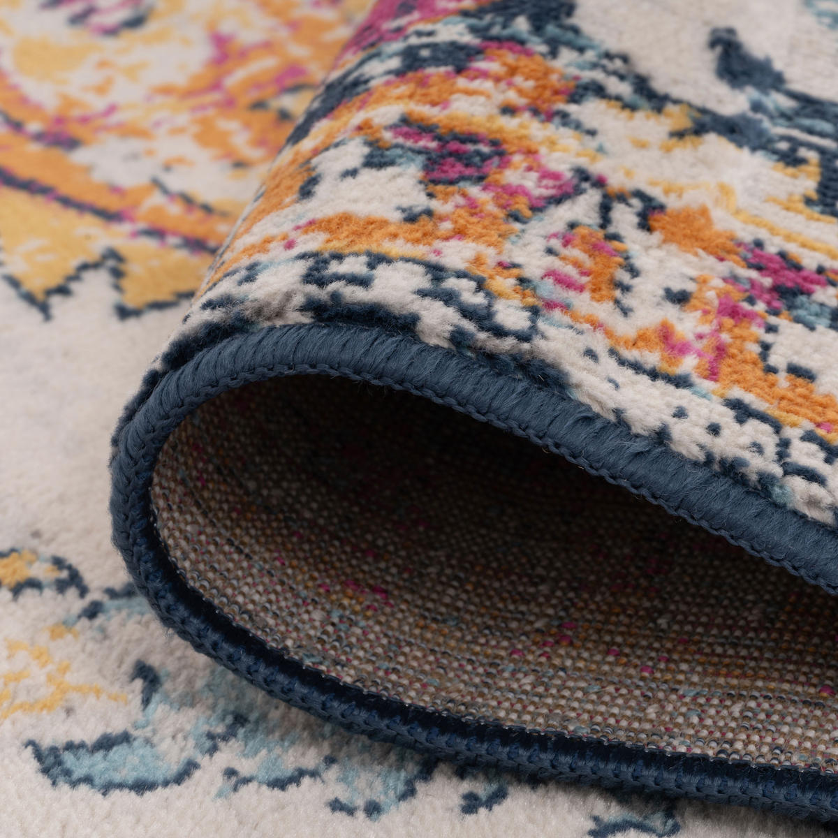 VINTAGE-TEPPICH Joyful Multi - Türkis, Textil (200/290cm) - Kukoon Rugs