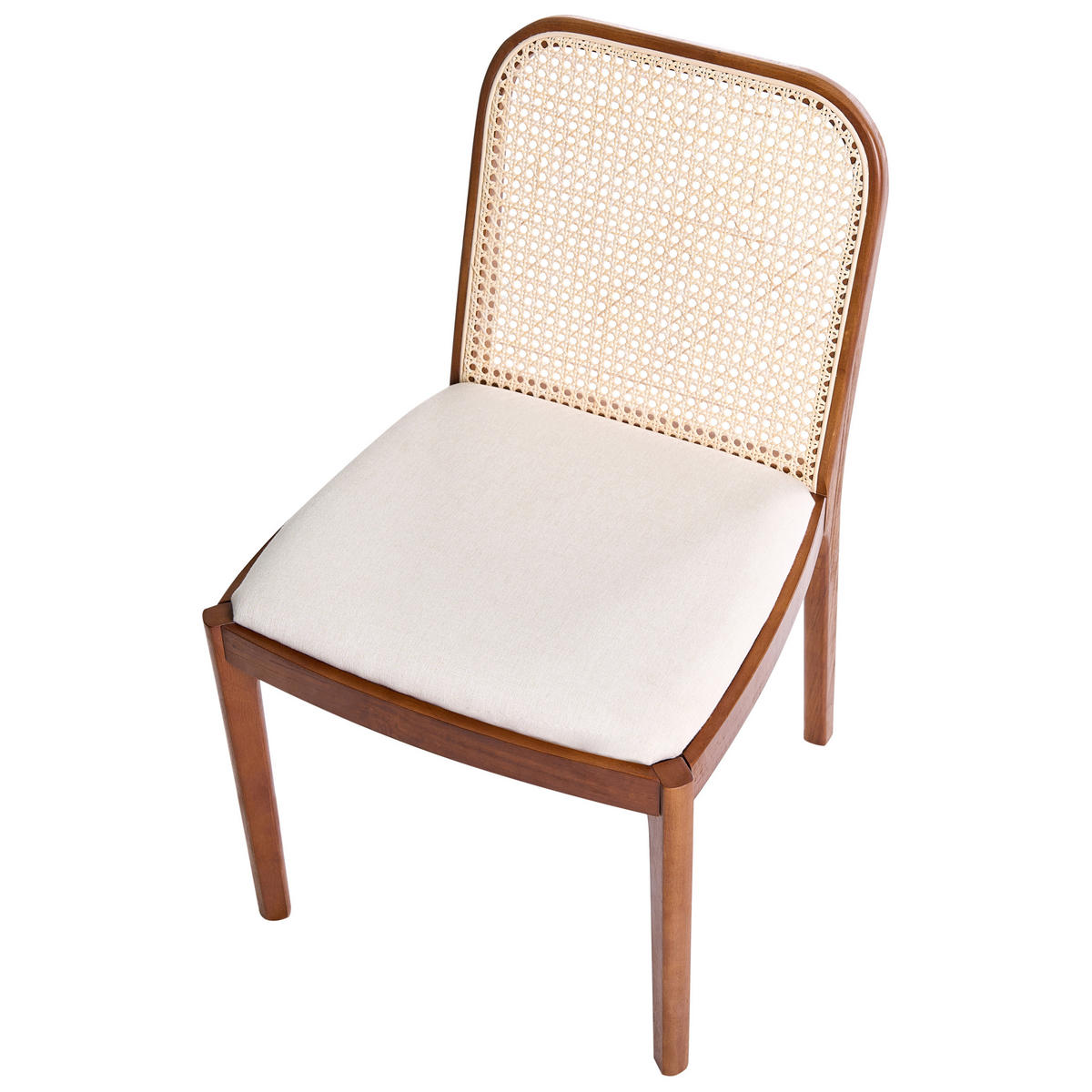 ESSZIMMERSTUHL 2er-Set Stoff Braun/Beige Edina - Beige, Textil (50/80/54cm) - Beliani