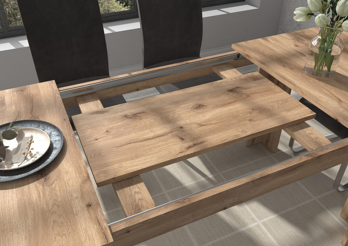 ESSTISCH Titan 90/160/76 cm - Eiche Wotan, Holzwerkstoff (90/160/76cm) - Xonox