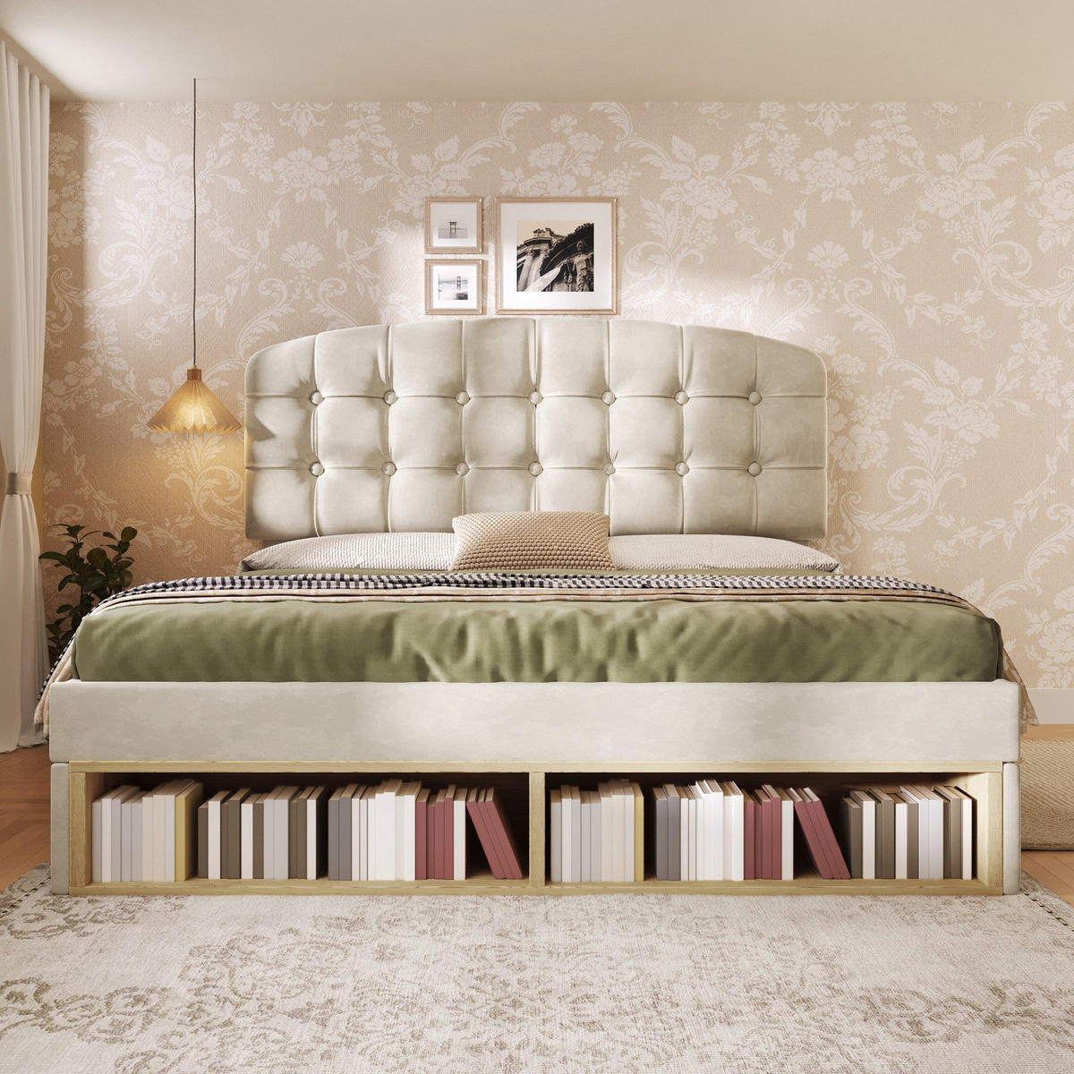 POLSTERBETT & 2 Schubladen Gepolstertes Kopfteil - Beige, Textil (140/200cm)