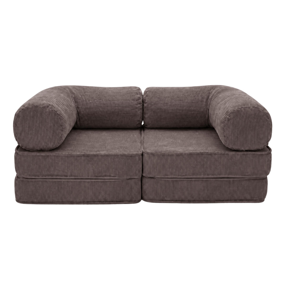 SOFA SURB Duo 100 Schlafsofa 2-Sitzer Braun 200/100 cm - Chromfarben/Braun, Textil/Metall (200/70/100cm) - SURB