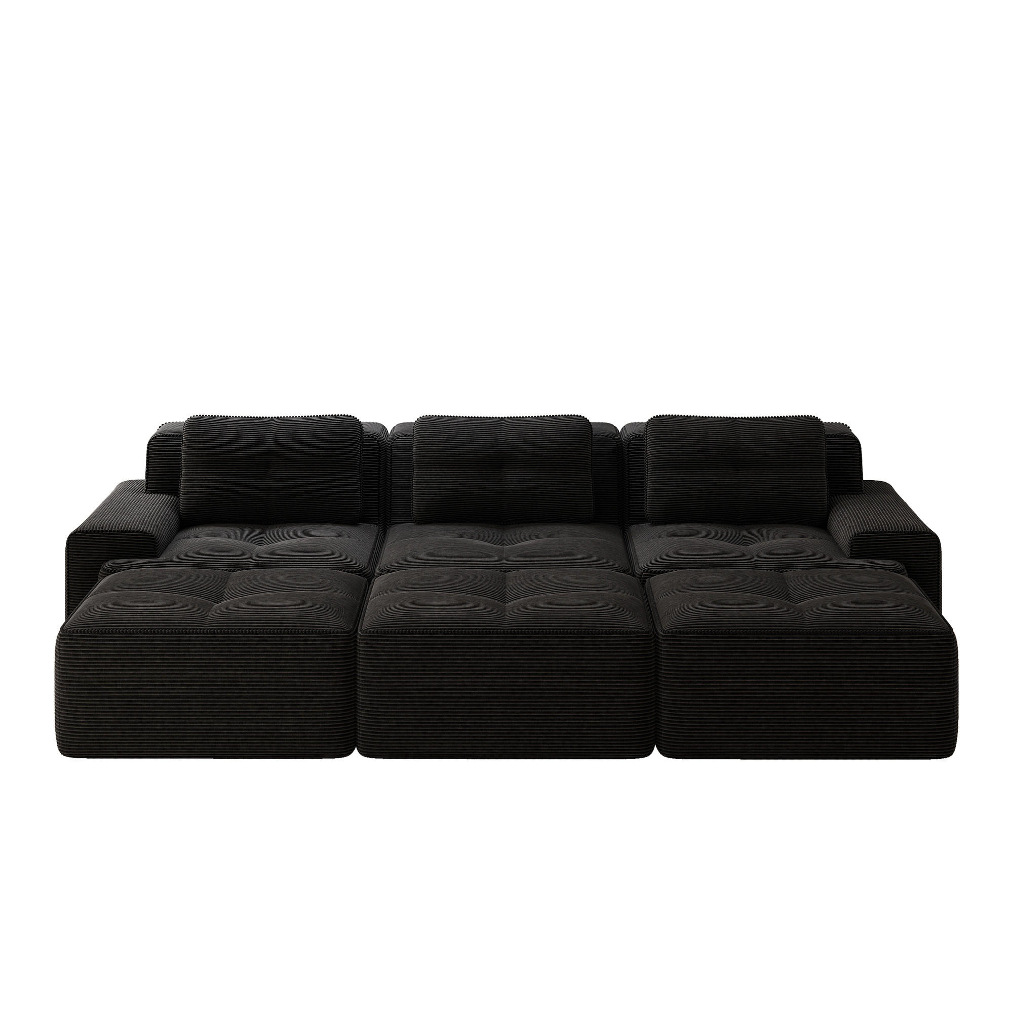 ECKSOFA PANG-K8N4T2 Schwarz - Schwarz, Textil (177/293cm) - PANGIVO