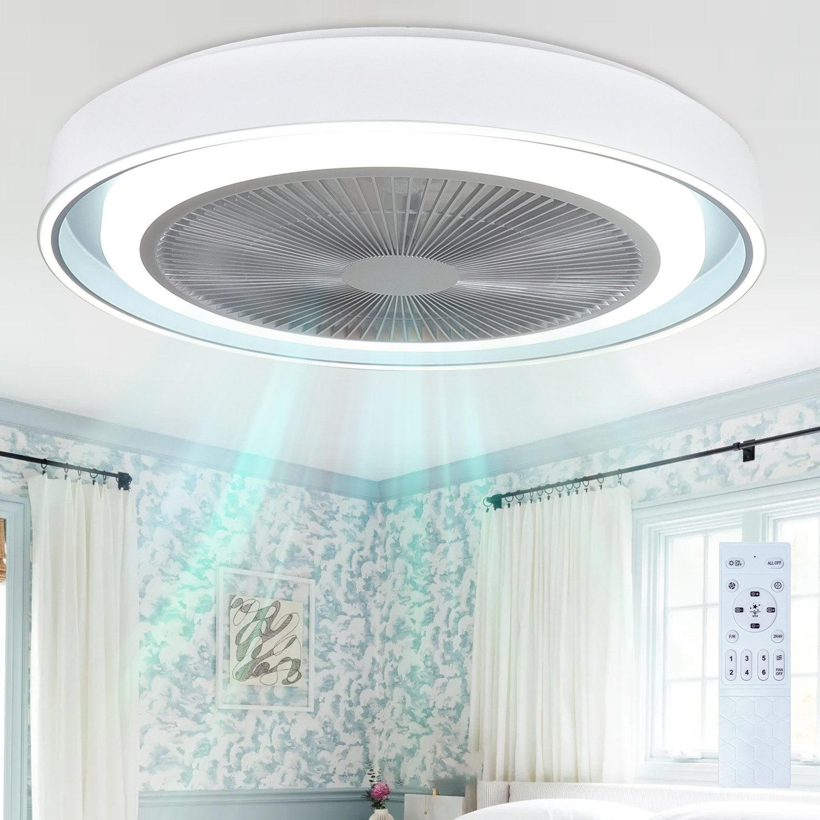LED-DECKENLEUCHTE Avalis 50/50/20.5 cm - Weiß, Metall (50/50/20.5cm) - ZMH
