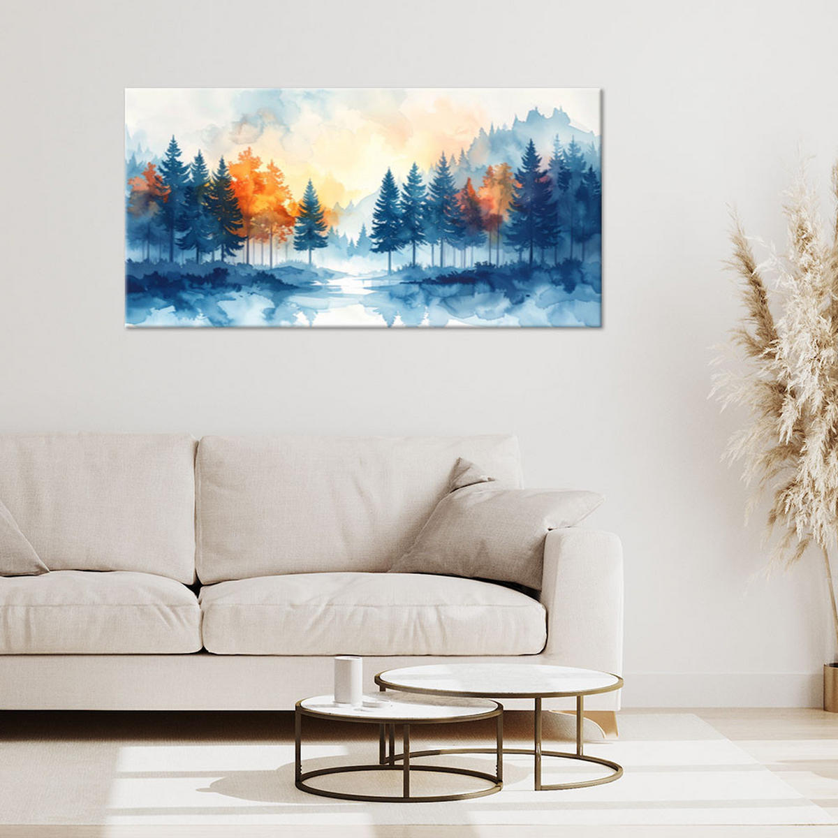 LEINWANDBILD Natur und Botanik 100x50cm - Blau, Textil (100/50cm) - Feeby