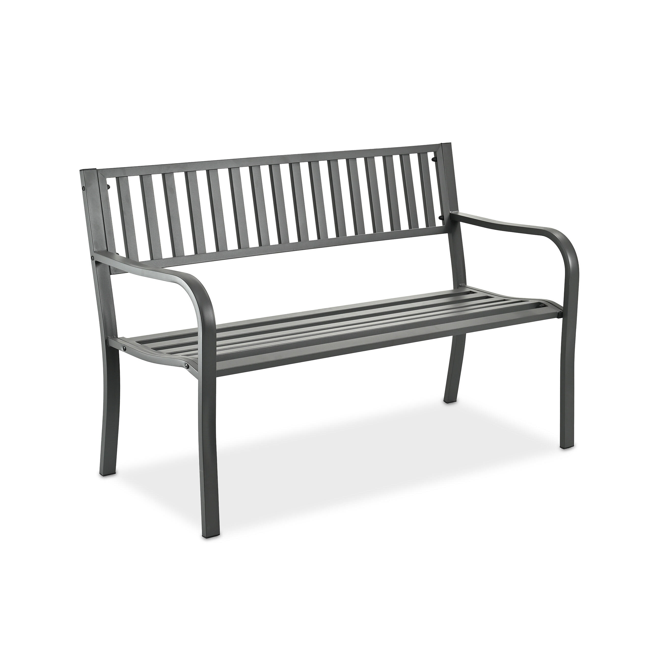 GARTENBANK - Grau, Metall (127.5/82/59.5cm) - Relaxdays