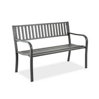 GARTENBANK - Grau, Metall (127.5/82/59.5cm) - Relaxdays