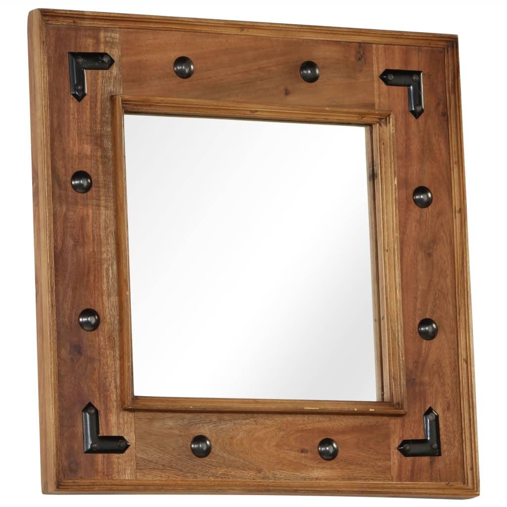 SPIEGEL Akazienholz Massiv 50x50 cm - Braun, Holz (50/50/1cm) - furnicato