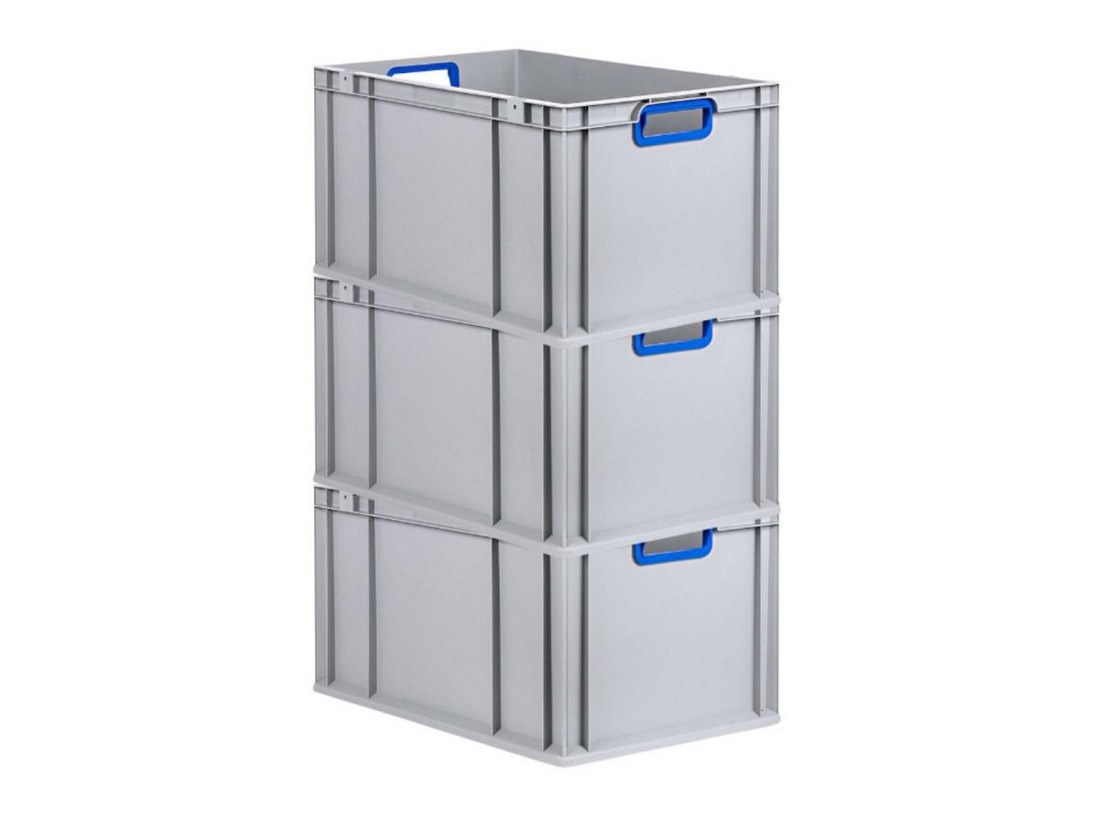 EUROBOX 3x Nextgen Color 32x40x60cm 65 Liter Griffe Blau Offen - Blau, Kunststoff (40/22/60cm) - PROREGAL
