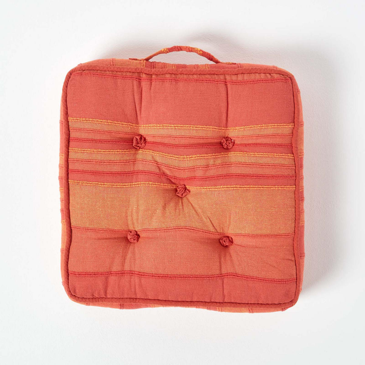 SITZKISSEN Morocco terracotta gestreift 40/40/8 cm - Terra cotta, Textil (40/40/8cm) - Homescapes